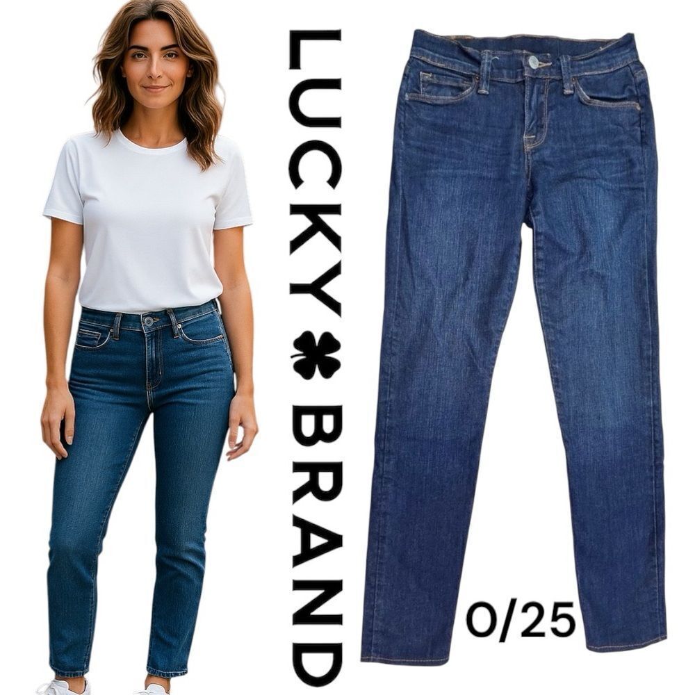 Lucky Brand Women's Slim Fit Skinny Ankle Jeans Blue Denim Medium Wash Size 0/25
